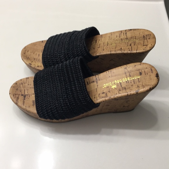 Montego Bay Club Black Brown Heeled Sandals 8.5 - Picture 7 of 10